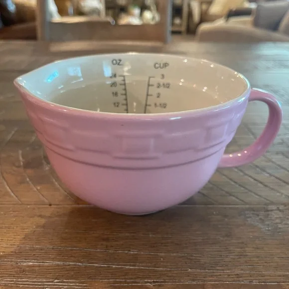 Longaberger Pottery Woven Traditions Pink Measuring Cup
Batter Bowl 3 Cup 24 oz - Picture 1 of 4